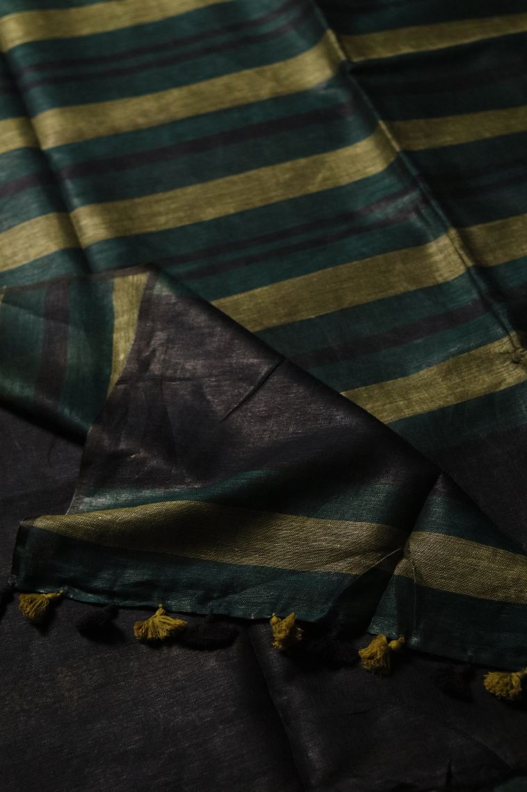 Office Wear Linen Saree with Elegant Stripes Finish view 2