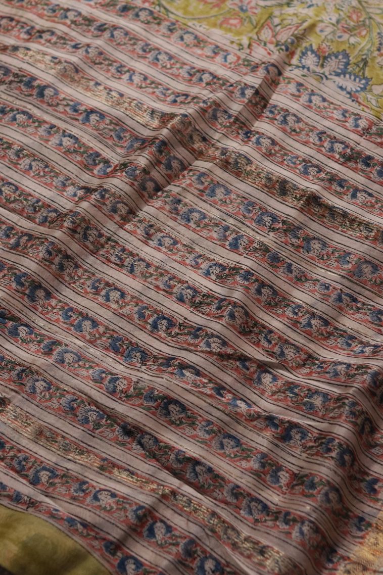Classic Chanderi Saree in Multi-colour view 1