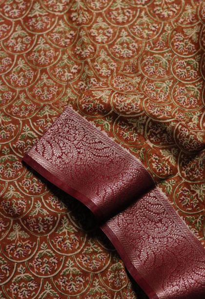 Classic Chanderi Saree in Amber