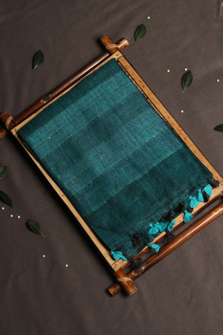 Elegant Linen Saree with Solid Border view 1