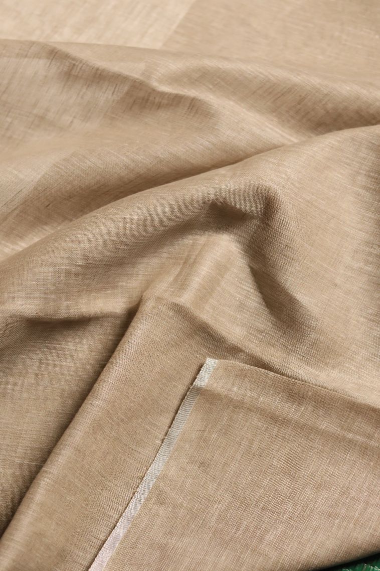 Traditional Solid Colour Linen Saree - Ideal for Office view 4