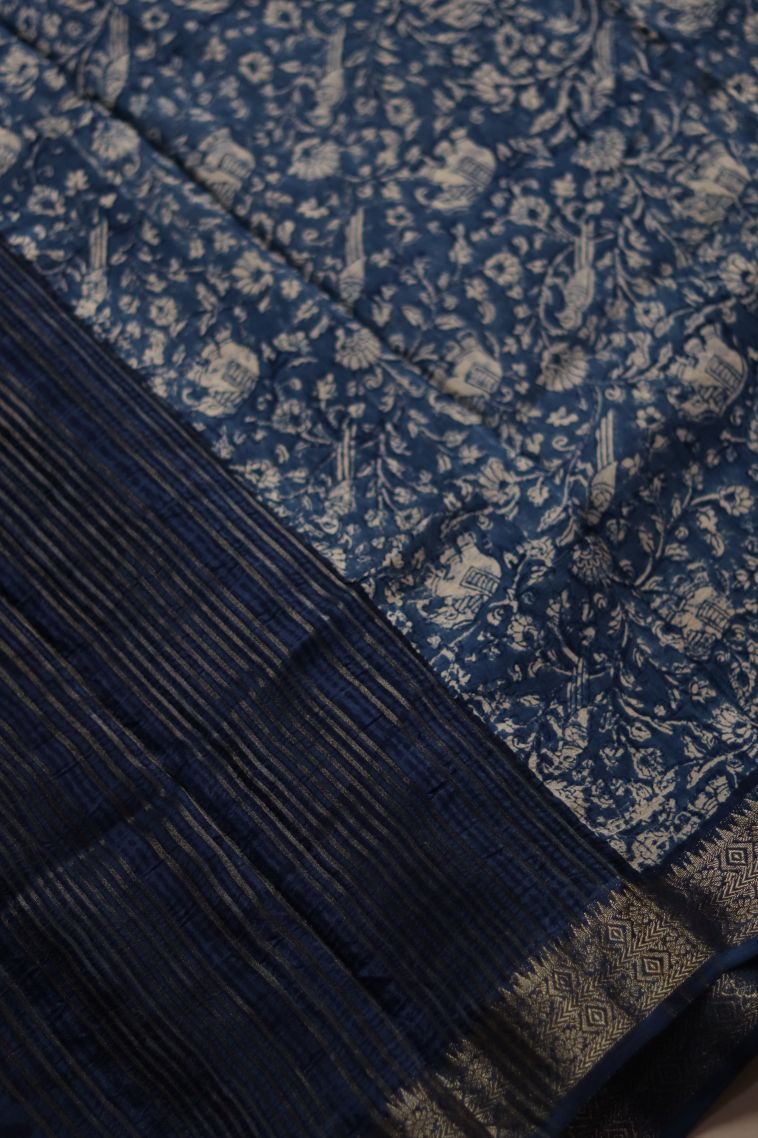 Designer Chanderi Saree with Printed Work - Festive Collection view 2