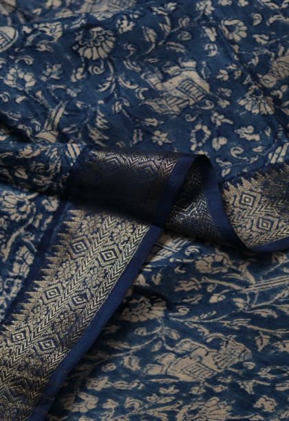 Designer Chanderi Saree with Printed Work - Festive Collection