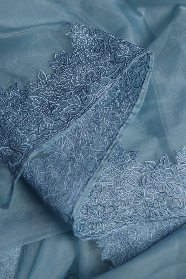 Traditional Solid Colour Organza Saree - Ideal for Festive view 1