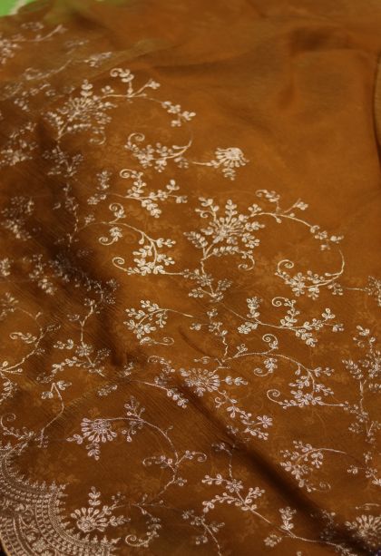 Festive Collection Organza Saree with Subtle Floral Motif Motifs