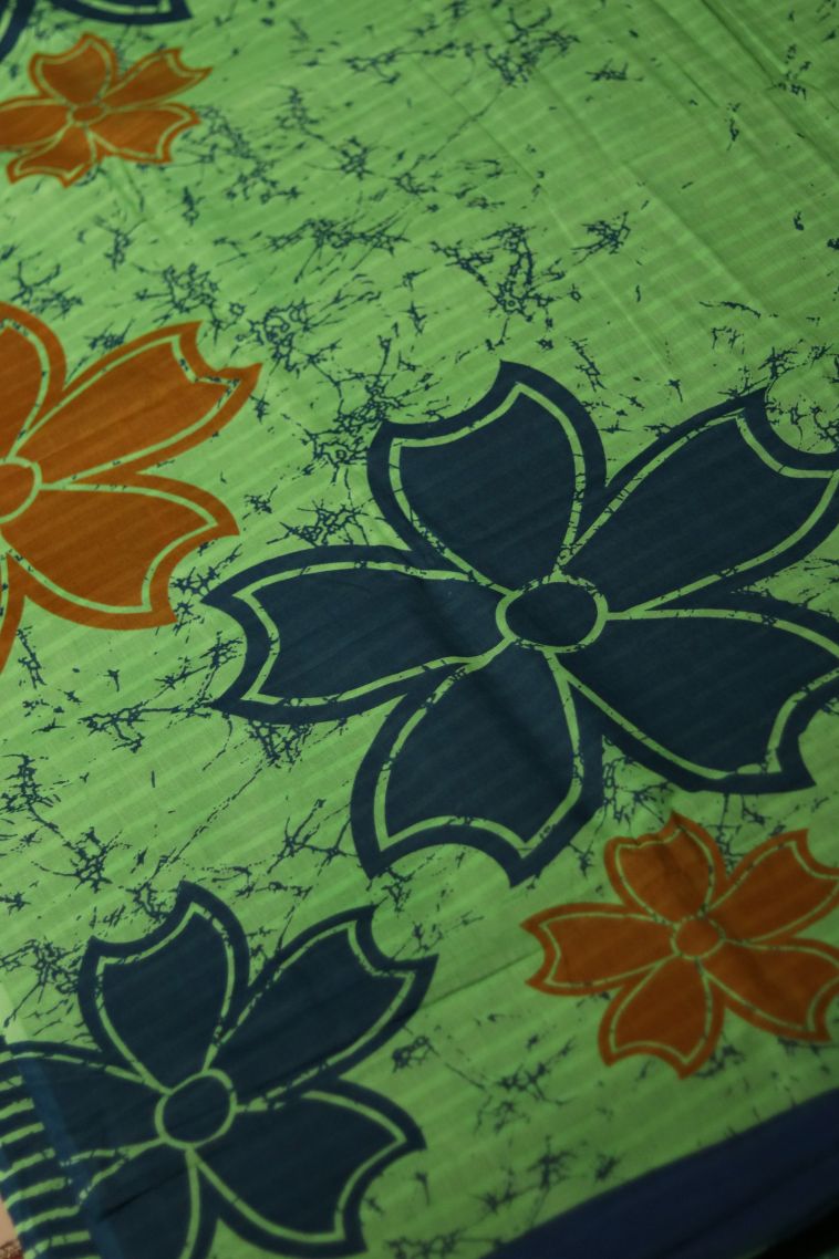 Classic Mul Cotton Saree in Pastel Green view 2