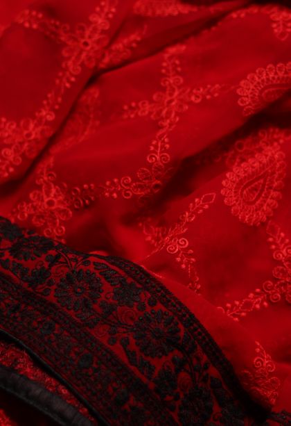Party Wear Red Fancy Saree - Comfortable and Stylish