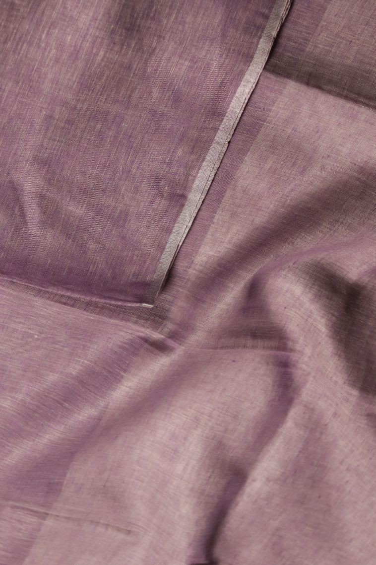 Traditional Solid Colour Linen Saree view 4
