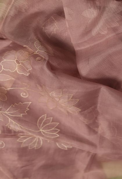 Traditional Solid Colour Organza Saree - Ideal for Festive