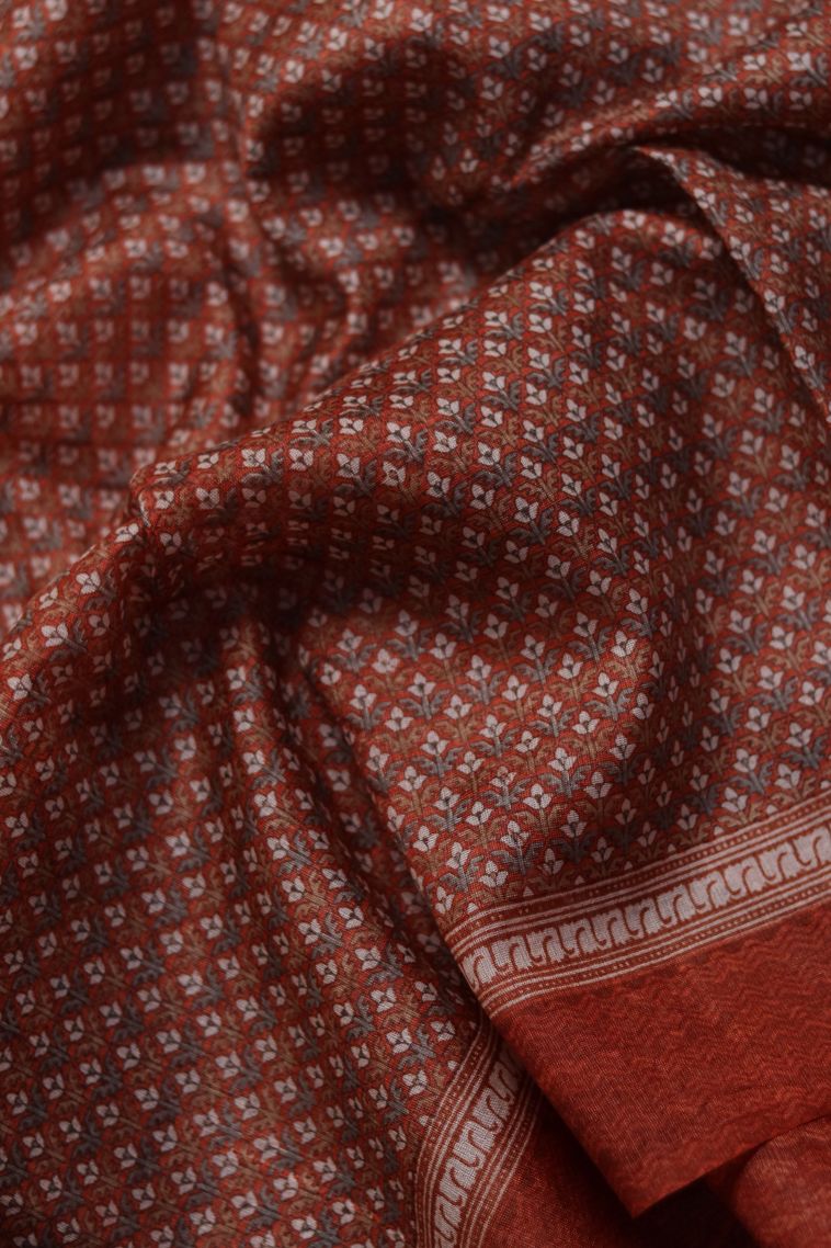 Tusser Silk Saree with floral Motif Finish - Timeless Style view 1