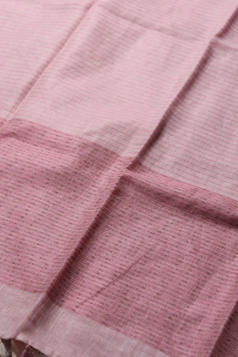 Elegant Linen Saree with Solid Border view 2