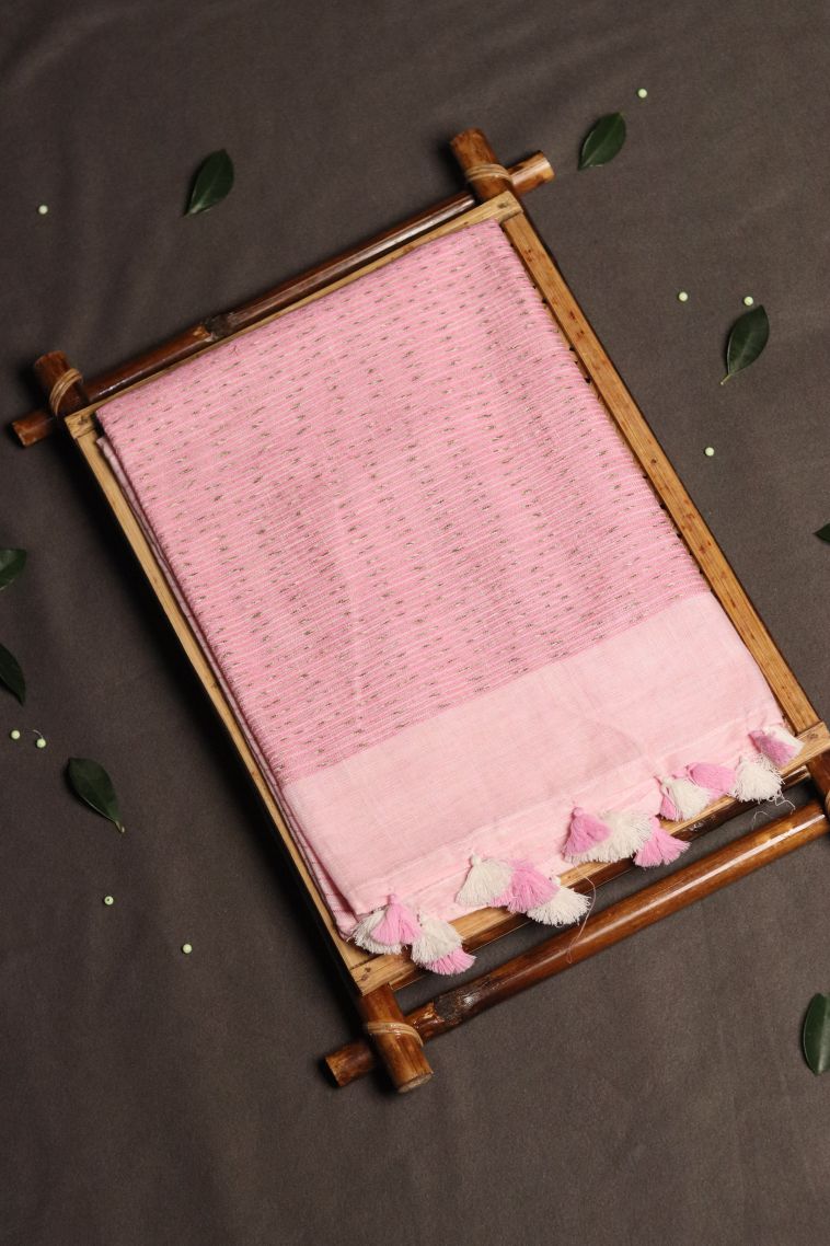 Elegant Linen Saree with Solid Border view 1