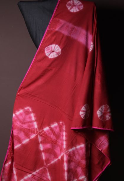 Mul Cotton Saree in Red-orange Shade with Without Zari Zari Detailing