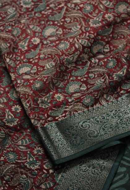 Traditional Floral Chanderi Saree - Ideal for Festive