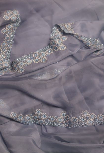 Festive Collection Organza Saree with Rich Stone Buti